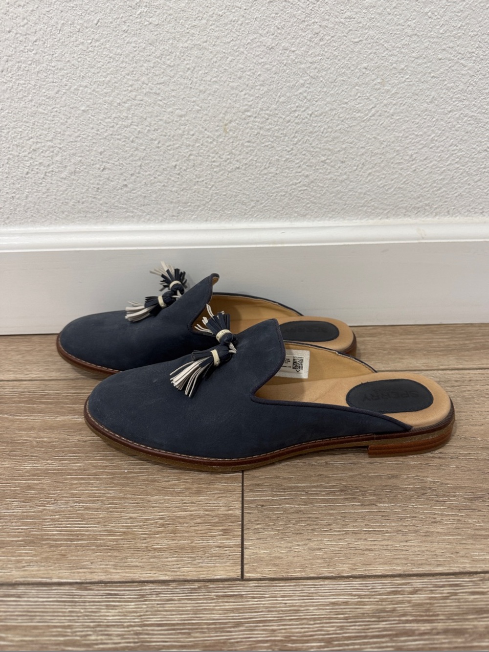 Sperry Topsider Suede Tassel Slip-On Mule - Navy 9.5